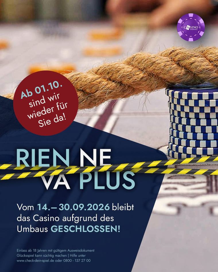 Casino Schenefeld – Vorübergehend wegen Umbau geschlossen